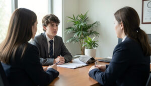 Student attending J-1 visa interview process